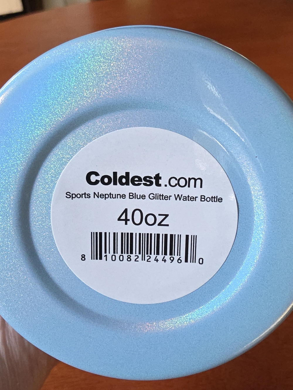 Coldest Premium 40 oz Water Bottle - Neptune Blue Glitter - Picture 5 of 7